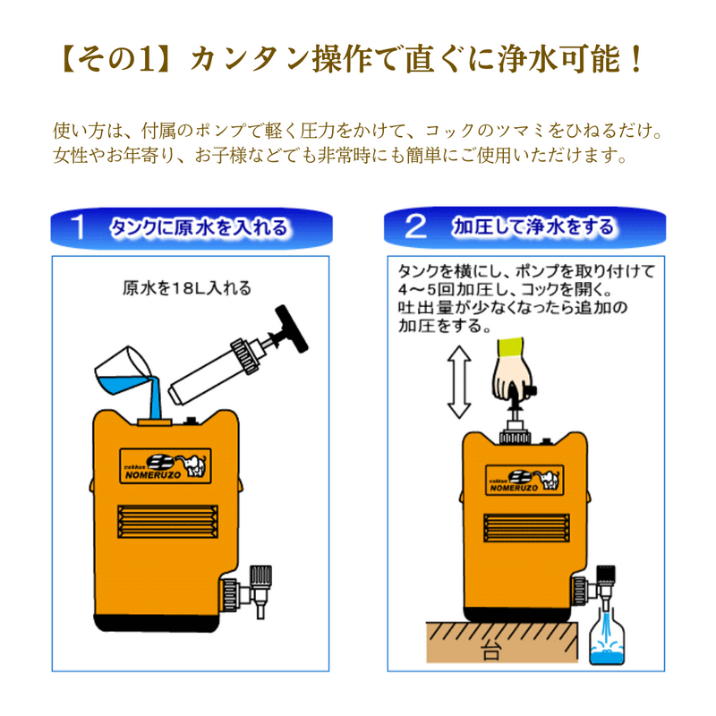 送料無料【非常用浄水器】ポリタンク型「コッくん飲めるゾウ ミニ 送料無料【非常用浄水器】ポリタンク型「コッくん飲めるゾウ ミニ