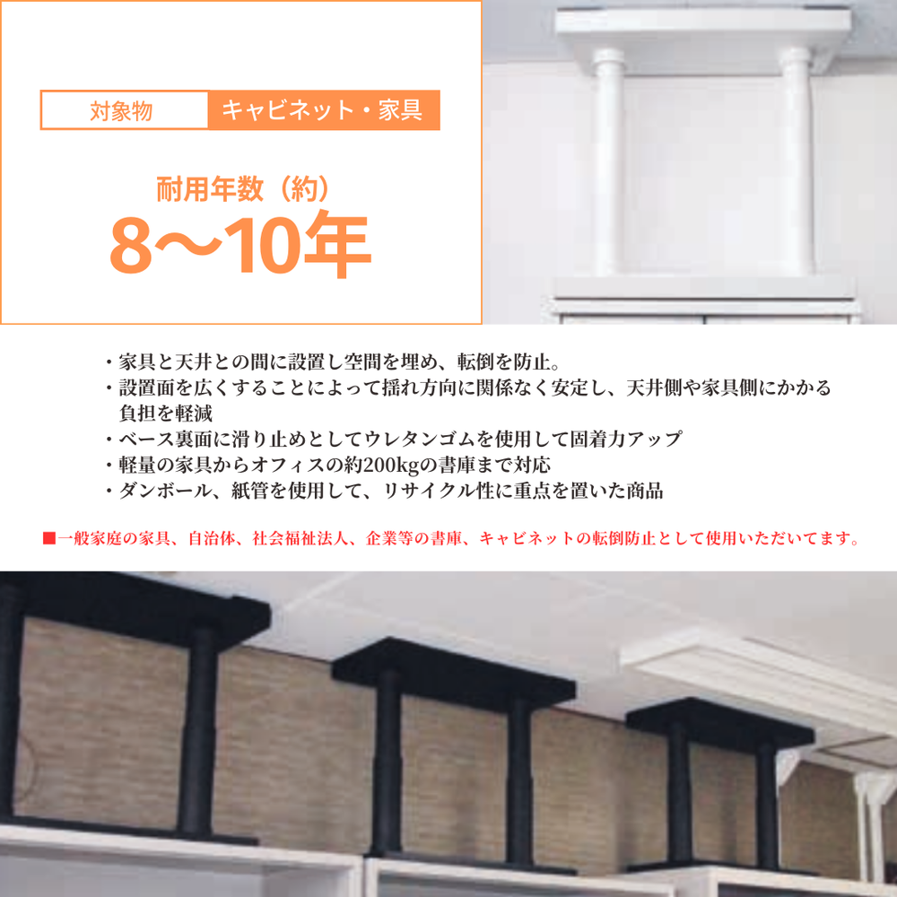 ティーエフサービス 地震対策 転倒防止 イーサポート M 白 1個入り E-4065W ティーエフサービス イーサポート E-4065W ティーエフサービス 地震