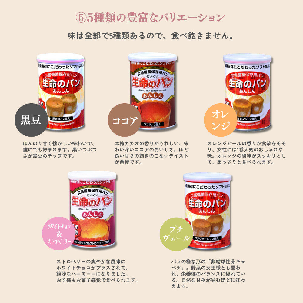 5年保存】生命のパン あんしん プチヴェール（1ケース） – 防災グッズ.COM