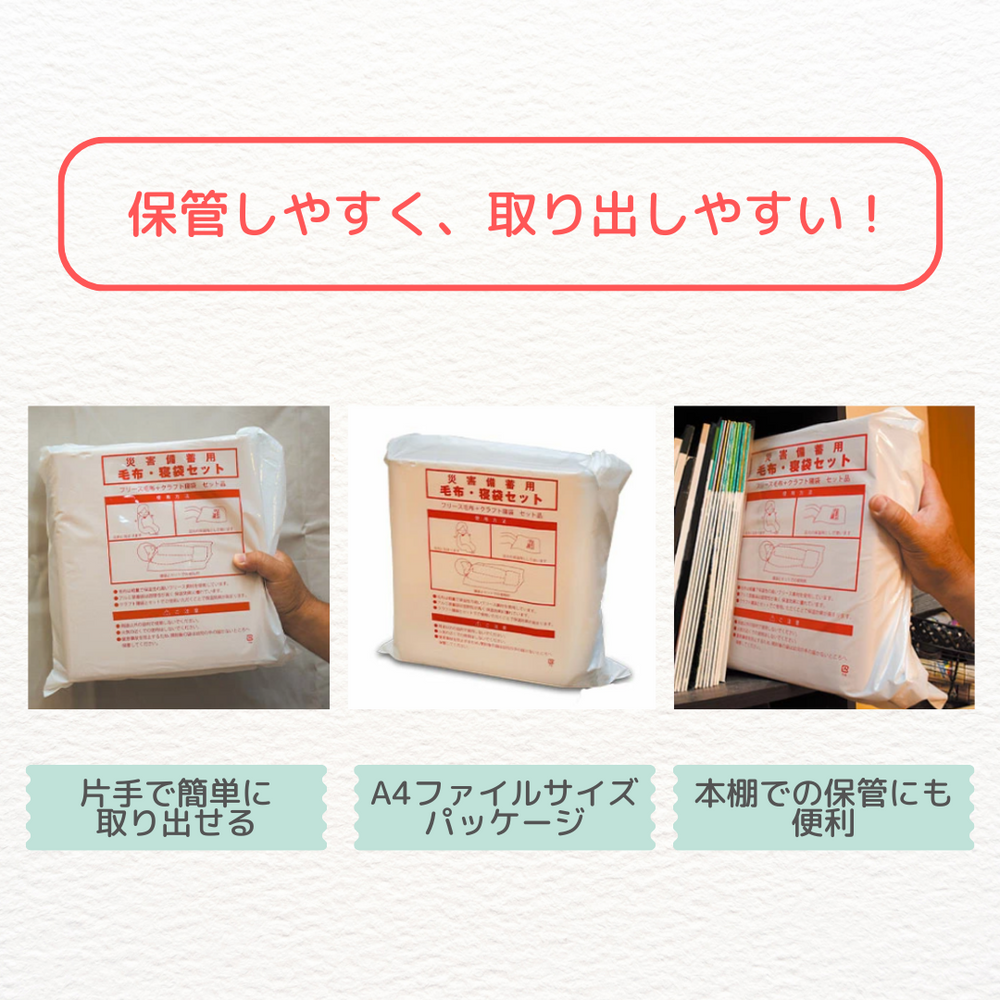 送料無料【防災対策】災害備蓄用 毛布・寝袋セット✕10セット（1