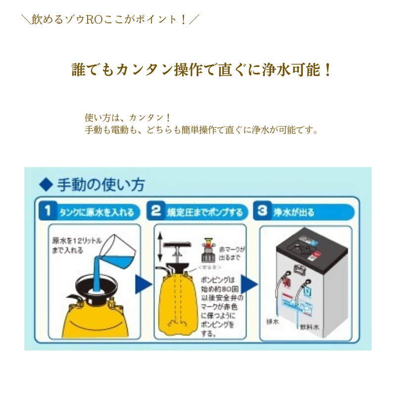 送料無料【非常用浄水器】「コッくん飲めるゾウRO」MJRO-02(手動 送料無料【非常用浄水器】「コッくん飲めるゾウRO」MJRO-02(手動